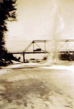 Dynamiting Ice in Waiski River at Brimley Bridge, 1938